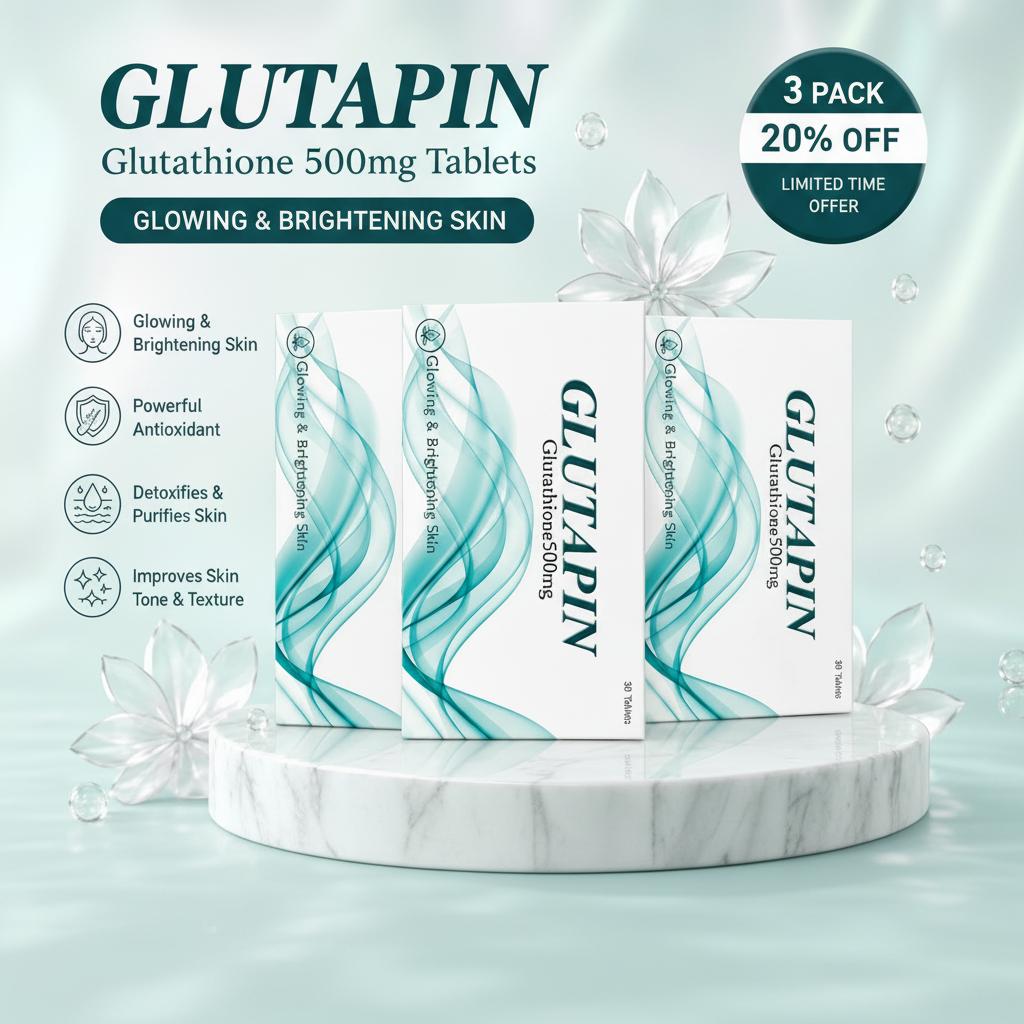 3 x Glutapin Glutathione tablets 500mg 20% Off
